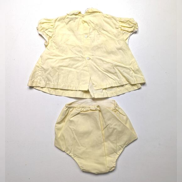 Vintage Cradle Togs Outfit Baby Girls Size 0-6m Yellow Swing Top Diaper - Picture 3 of 6